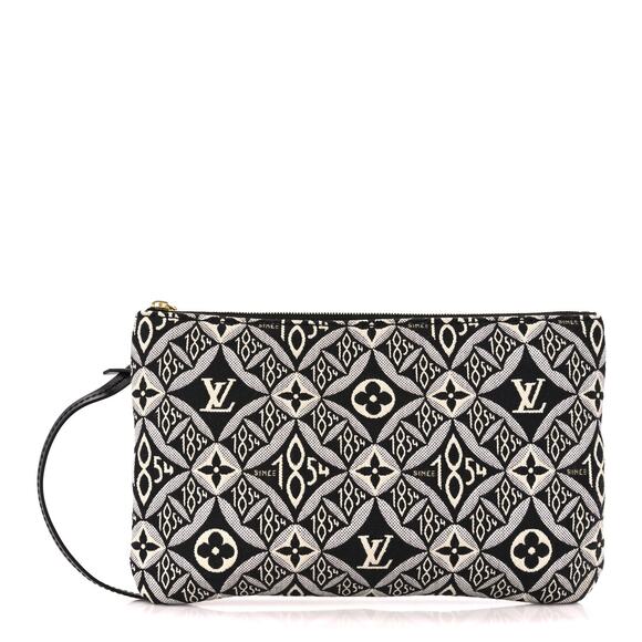 Louis Vuitton Pochette Bag Jacquard Since 1854 Monogram Neverfull clutch B&W LV
